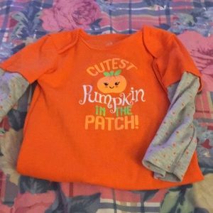 Long sleeve fall button crotch onesie